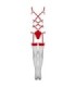 LIVCO CORSETTI FASHION - THIARA LC 20213 SET BODY + MEDIAS ROJA L/XL