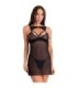LIVCO CORSETTI FASHION - KROLINA LC 90734 CHEMISE + TANGA NEGRO S/M