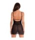 LIVCO CORSETTI FASHION - KROLINA LC 90734 CHEMISE + TANGA NEGRO S/M