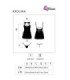 LIVCO CORSETTI FASHION - KROLINA LC 90734 CHEMISE + TANGA NEGRO S/M