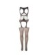 SUBBLIME - 951900 BODYSTOCKING CROTCHLESS DE REJILLA CON COPA Y HOMBROS ABIERTOS NEGRO TALLA ÚNICA