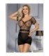 SUBBLIME - 951917 VESTIDO DE REJILLA CROCHÉ CORTO NEGRO TALLA ÚNICA