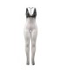 SUBBLIME - 951993 BODYSTOCKING CROTCHLESS DE REJILLA TRANSPARENTE NEGRO TALLA ÚNICA