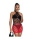 SUBBLIME - 952242 VESTIDO DE REJILLA ELÁSTICO DEGRADADO ROJO Y NEGRO TALLA ÚNICA