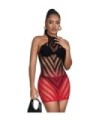 SUBBLIME - 952242 VESTIDO DE REJILLA ELÁSTICO DEGRADADO ROJO Y NEGRO TALLA ÚNICA