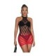 SUBBLIME - 952242 VESTIDO DE REJILLA ELÁSTICO DEGRADADO ROJO Y NEGRO TALLA ÚNICA