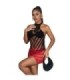 SUBBLIME - 952242 VESTIDO DE REJILLA ELÁSTICO DEGRADADO ROJO Y NEGRO TALLA ÚNICA
