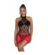 SUBBLIME - 952242 VESTIDO DE REJILLA ELÁSTICO DEGRADADO ROJO Y NEGRO TALLA ÚNICA