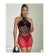 SUBBLIME - 952242 VESTIDO DE REJILLA ELÁSTICO DEGRADADO ROJO Y NEGRO TALLA ÚNICA