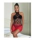 SUBBLIME - 952242 VESTIDO DE REJILLA ELÁSTICO DEGRADADO ROJO Y NEGRO TALLA ÚNICA