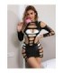 SUBBLIME - 952266 VESTIDO DE REJILLA ELÁSTICO MANGA LARGA NEGRO TALLA ÚNICA