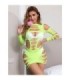 SUBBLIME - 952280 VESTIDO DE REJILLA ELÁSTICO MANGA LARGA VERDE TALLA ÚNICA