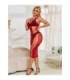 SUBBLIME - 952327 VESTIDO DE REJILLA LARGO ROJO TALLA ÚNICA