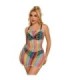 SUBBLIME - 952365 VESTIDO DE REJILLA HOMBROS DESCUBIERTOS ARCOIRIS TALLA ÚNICA