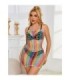 SUBBLIME - 952365 VESTIDO DE REJILLA HOMBROS DESCUBIERTOS ARCOIRIS TALLA ÚNICA