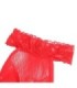 SUBBLIME - 952372 BODYSTOCKING CROTCHLESS DE REJILLA Y ENCAJE CON CUELLO ALTO ROJO TALLA ÚNICA