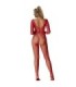 SUBBLIME - 952419 BODYSTOCKING DE REJILLA CON DIAMANTES MANGA LARGA ROJO XS/M