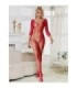 SUBBLIME - 952419 BODYSTOCKING DE REJILLA CON DIAMANTES MANGA LARGA ROJO XS/M