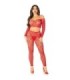 LEG AVENUE - CROP TOP + MEDIAS ROJO TALLA ÚNICA