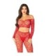 LEG AVENUE - CROP TOP + MEDIAS ROJO TALLA ÚNICA