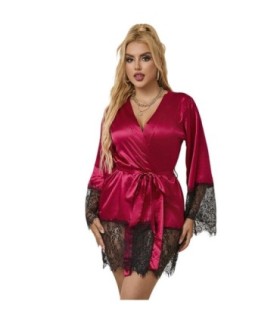 SUBBLIME - 953829 ELEGANTE CAMISON  DE ENCAJE + TANGA ROJO L/XL