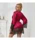 SUBBLIME - 953829 ELEGANTE CAMISON  DE ENCAJE + TANGA ROJO L/XL