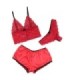 SUBBLIME - 953904 SET 3 PIEZAS ENCAJE Y SATEN ROJO L/XL