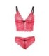 SUBBLIME - 953904 SET 3 PIEZAS ENCAJE Y SATEN ROJO L/XL