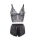 SUBBLIME - 953911 SET 3 PIEZAS ENCAJE Y SATEN NEGRO S/M