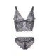 SUBBLIME - 953911 SET 3 PIEZAS ENCAJE Y SATEN NEGRO S/M