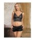 SUBBLIME - 953911 SET 3 PIEZAS ENCAJE Y SATEN NEGRO S/M