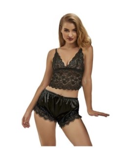 SUBBLIME - 953935 PIJAMA SEXY SATEN Y  ENCAJE NEGRO S/M