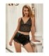 SUBBLIME - 953942 PIJAMA SEXY SATEN Y  ENCAJE NEGRO L/XL
