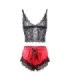 SUBBLIME - 953959 PIJAMA SEXY SATEN Y  ENCAJE NEGRO/ROJO S/M
