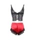 SUBBLIME - 953959 PIJAMA SEXY SATEN Y  ENCAJE NEGRO/ROJO S/M