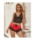 SUBBLIME - 953959 PIJAMA SEXY SATEN Y  ENCAJE NEGRO/ROJO S/M
