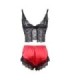 SUBBLIME - 953966 PIJAMA SEXY SATEN Y  ENCAJE NEGRO/ROJO L/XL