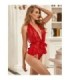 SUBBLIME - 953973 BODY SEXY CON VOLANTES + CINTURÓN ROJO S/M