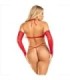 LEG AVENUE - SET 3 PIEZAS TOP + TANGA + MANGAS