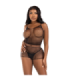 LEG AVENUE - SET CAMISETA & PANTALON REJILLA NEGRO