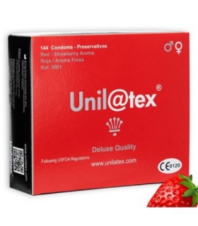 UNILATEX - PRESERVATIVOS ROJOS/FRESA 144 UDS