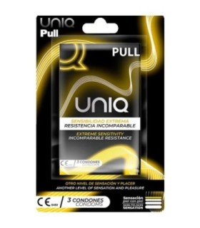 UNIQ - PULL PRESERVATIVOS CON TIRAS SIN LÁTEX 3 UNIDADES
