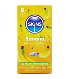SKINS - PRESERVATIVOS PREMIUM SABOR PLÁTANO PACK 8