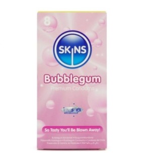 SKINS - PRESERVATIVOS PREMIUM SABOR CHICLE PACK 8