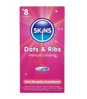 SKINS - DOTS & RIBS PRESERVATIVOS PREMIUM PACK 8