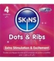 SKINS - DOTS & RIBS PRESERVATIVOS PREMIUM PACK 4