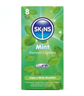 SKINS - PRESERVATIVOS PREMIUM SABOR MENTA PACK 8