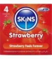 SKINS - PRESERVATIVOS PREMIUM SABOR FRESA PACK 4