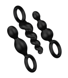 SATISFYER - ANAL PLUGS SET 3 PCS NEGRO