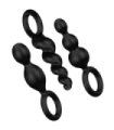 SATISFYER - ANAL PLUGS SET 3 PCS NEGRO